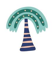 Flat Illustration Colorful hand drawn blooming tree flat icon vector