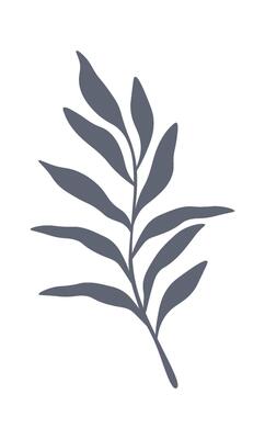 Hand drawn leaf decor element flat icon Flat Illustration Icon