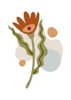 Hand drawn color spots with flower decor element flat icon Illustration vector