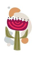 Hand drawn color spots with flower decor element flat icon Icon vector