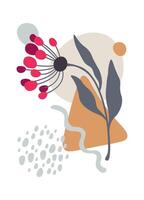 Hand drawn color spots with flower decor element flat icon Drawn Icon vector