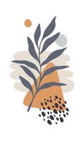 Illustration Hand drawn color spots with flower decor element flat icon vector