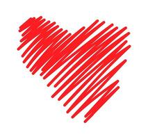 Hand drawn contemporary sketch heart with patterns flat icon Illustration vector
