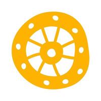 Hand drawn sun wheel flat icon vector