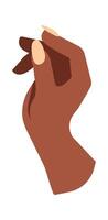 Showing hand and fingers with manicure flat icon Flat Illustration Hand Drawn Icon vector