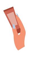 Hand with manicure holding cream flat icon vector