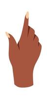 Flat Illustration Icon Showing hand and fingers with manicure flat icon vector