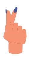 Drawn Icon Showing hand and fingers with manicure flat icon vector