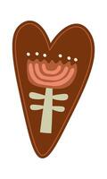 Heart element in boho style flat icon Flat Illustration Hand Drawn Icon vector