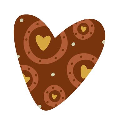 Flat Illustration Icon Heart element in boho style flat icon