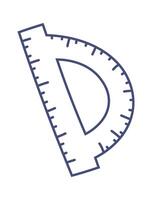 Stationery protractor for math lesson line icon vector