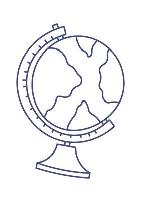 Geographical globus line icon School subject element