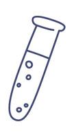 Chemical lesson labaratory test tube line icon vector