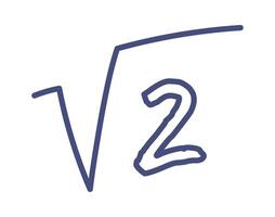 Square root line icon Math school lesson vector