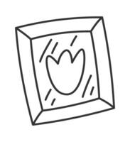 Cute hand drawn picture in frame flat icon vector
