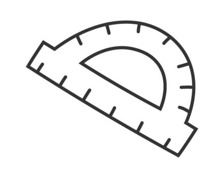 Protractor flat icon Math ruler element Illustration vector
