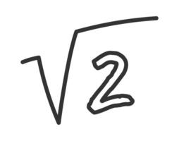 Square root line icon Math school lesson Illustration vector