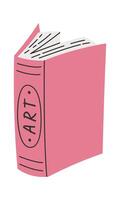 Decorative art book flat icon Reading literature vector