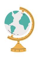 Globe flat icon Geography school lesson vector