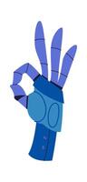 Robot hand showing okay gesture flat icon vector