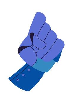 Robot showing clenched fist flat icon vector