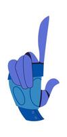 Robot showing idea gesture flat icon vector