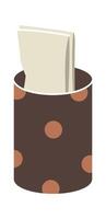 Bill in plastic cup flat icon vector