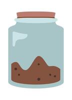 Glass jar with brown sugar flat icon vector