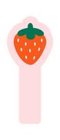 Strawberry bookmark flat icon Mark place in book Illustration vector