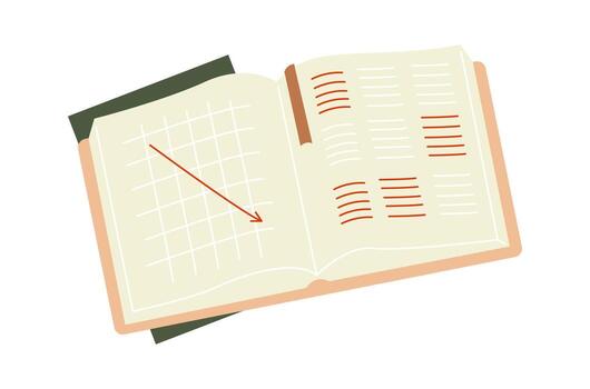 Decorative page with stickers flat icon Diary and notebook vector