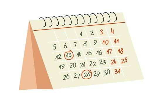 Calendar flat icon Schedule for notebook vector