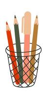 Office stationery flat icon Pen for working Illustration vector