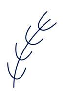 Hand drawn abstract leaf branch for decor flat icon Illustration vector