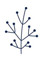 Decorative hand drawn plant branch flat icon Illustration vector