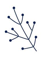 Decorative hand drawn plant branch flat icon vector