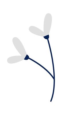 Decorative hand drawn plant branches flat icon