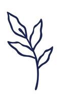 Hand drawn abstract leaf doodles flat icon vector