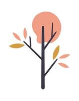 mano dibujado bosque garabatear elemento plano icono linda arboles ilustración vector