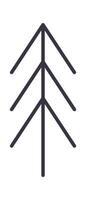 Hand drawn forest doodle element flat icon Cute trees Flat Illustration vector