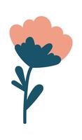 Hand drawn flower doodle element flat icon Cute trees vector