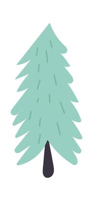 Hand Drawn Icon Hand drawn forest doodle element flat icon Cute trees