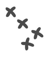 Hand drawn simple cross flat icon vector