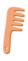 Wooden comb for hair flat icon vector
