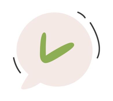 Message cloud with emoji flat icon Checking vector