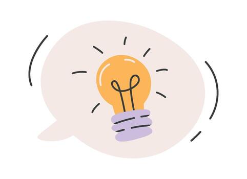 Message cloud with emoji flat icon New idea vector