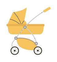 Trendy carriage stroller for baby flat icon Flat Illustration Icon vector