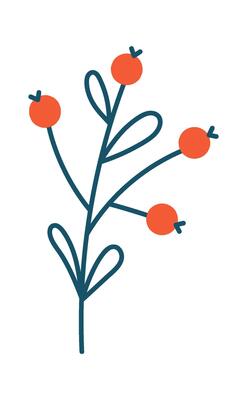 Hand drawn abstract wildflower flat icon Spring floral design Illustration