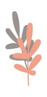 Hand drawn abstract plant branch flat icon Spring floral design Flat Illustration Hand Drawn Icon vector