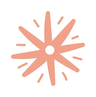 Flat Illustration Icon Hand drawn abstract wildflower flat icon Spring floral design
