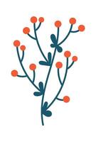 Hand drawn abstract plant branch flat icon Spring floral design Hand Drawn Icon vector